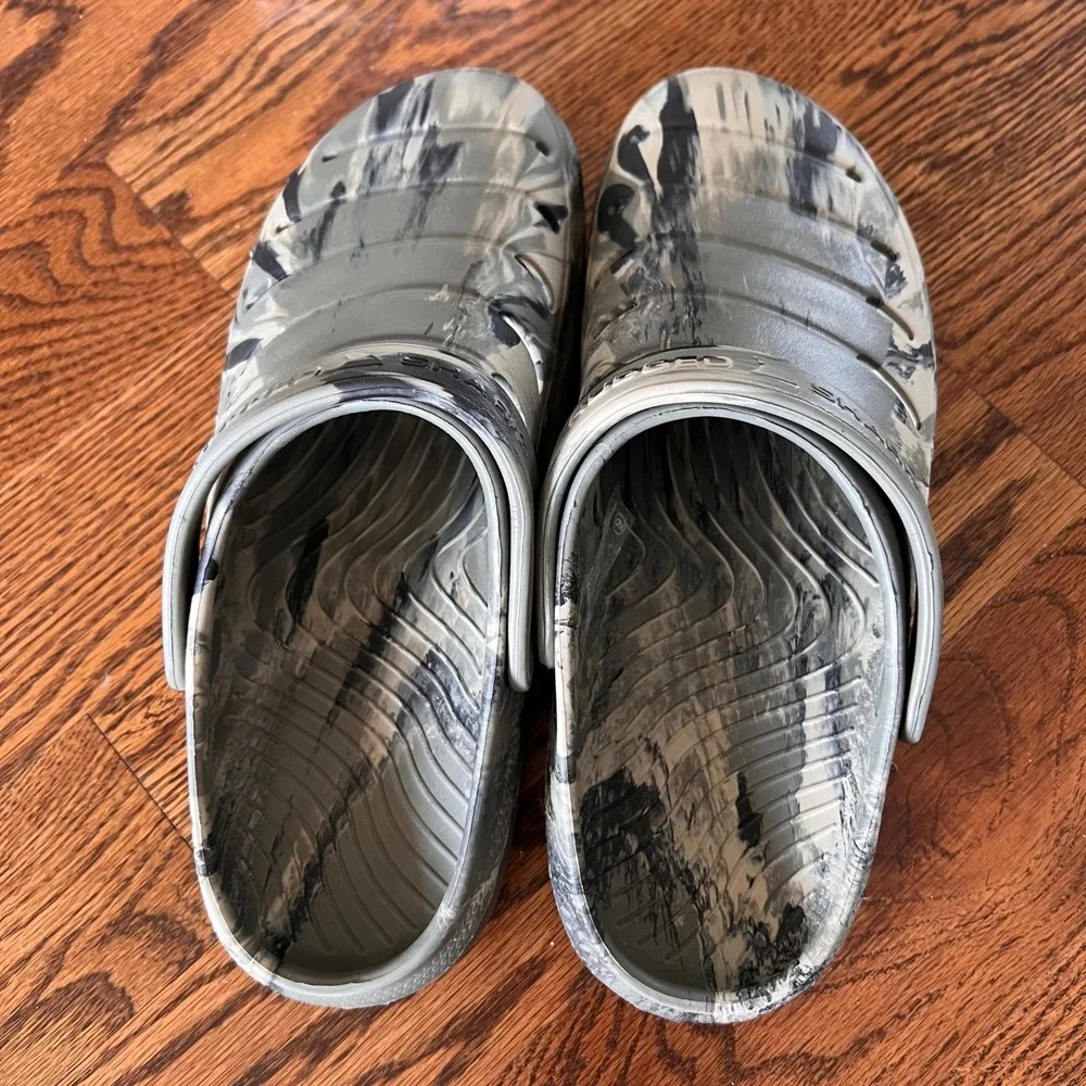 Rugged Shark Mens Grey Black Marble Clogs Slip On Water Shoes MNRS23SG736 9 NEW